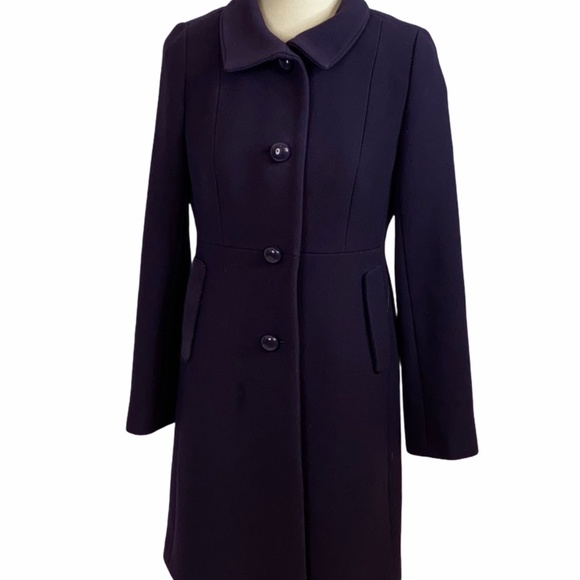 J. Crew Women's Wool Classic Coat - purple 8 - Picture 1 of 9